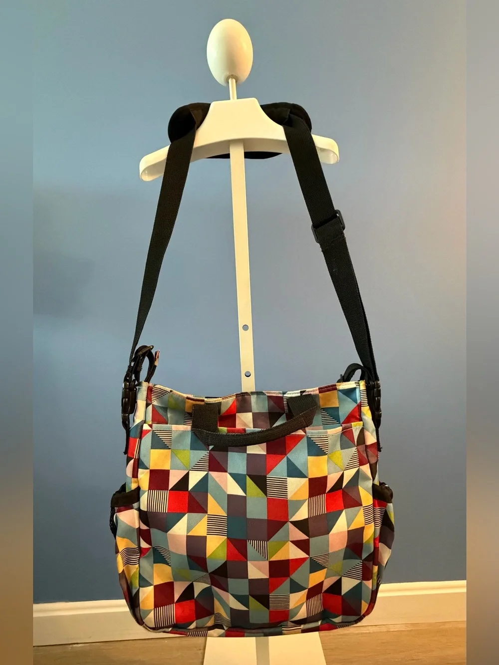 Skip Hop Duo Signature Prism Multicolor Geometric Crossbody Diaper Bag